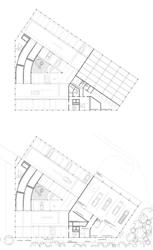 Caserne de pompiers et d’un parking P+R