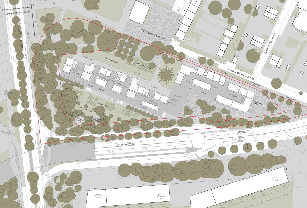 Bâtiment de logements, d’activités et parking souterrain